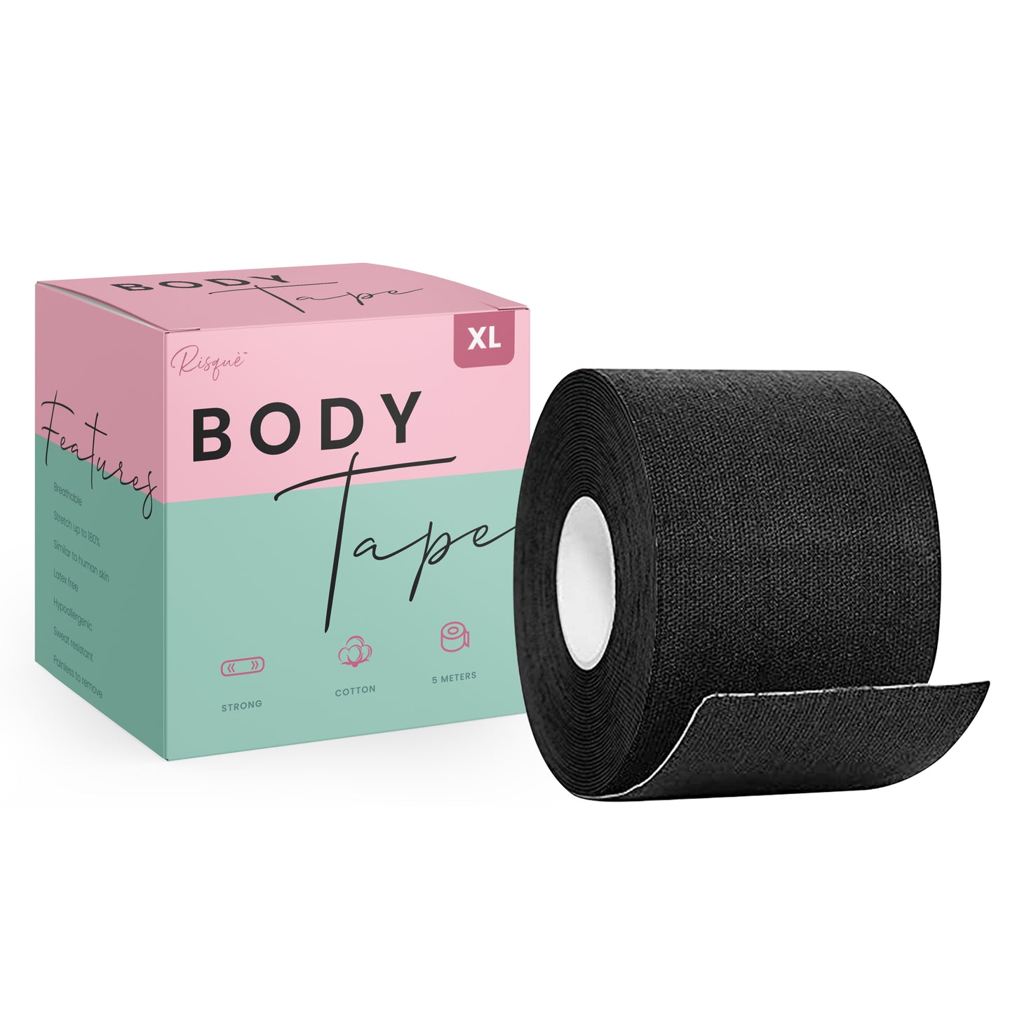 Risque Xl Black Breast Lift Tape + 1 Free Pair Of Reusable Nipple Covers, Boob  Tape For Push Up & Shape, Waterproof & Sweat-proof Body Tape, 1ct : Target