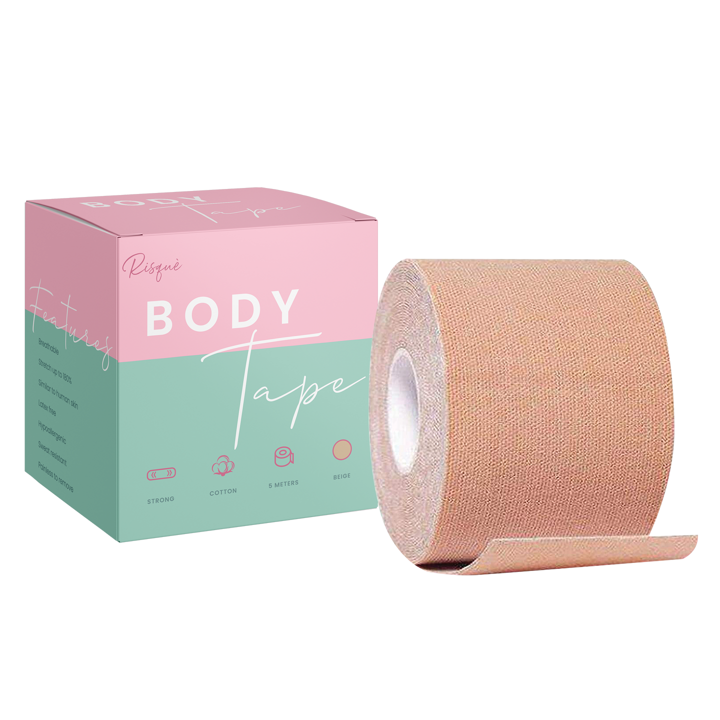 bare wear Body & Boob Tape Waterproof & Sweat-Proof Bra Tape - 5m